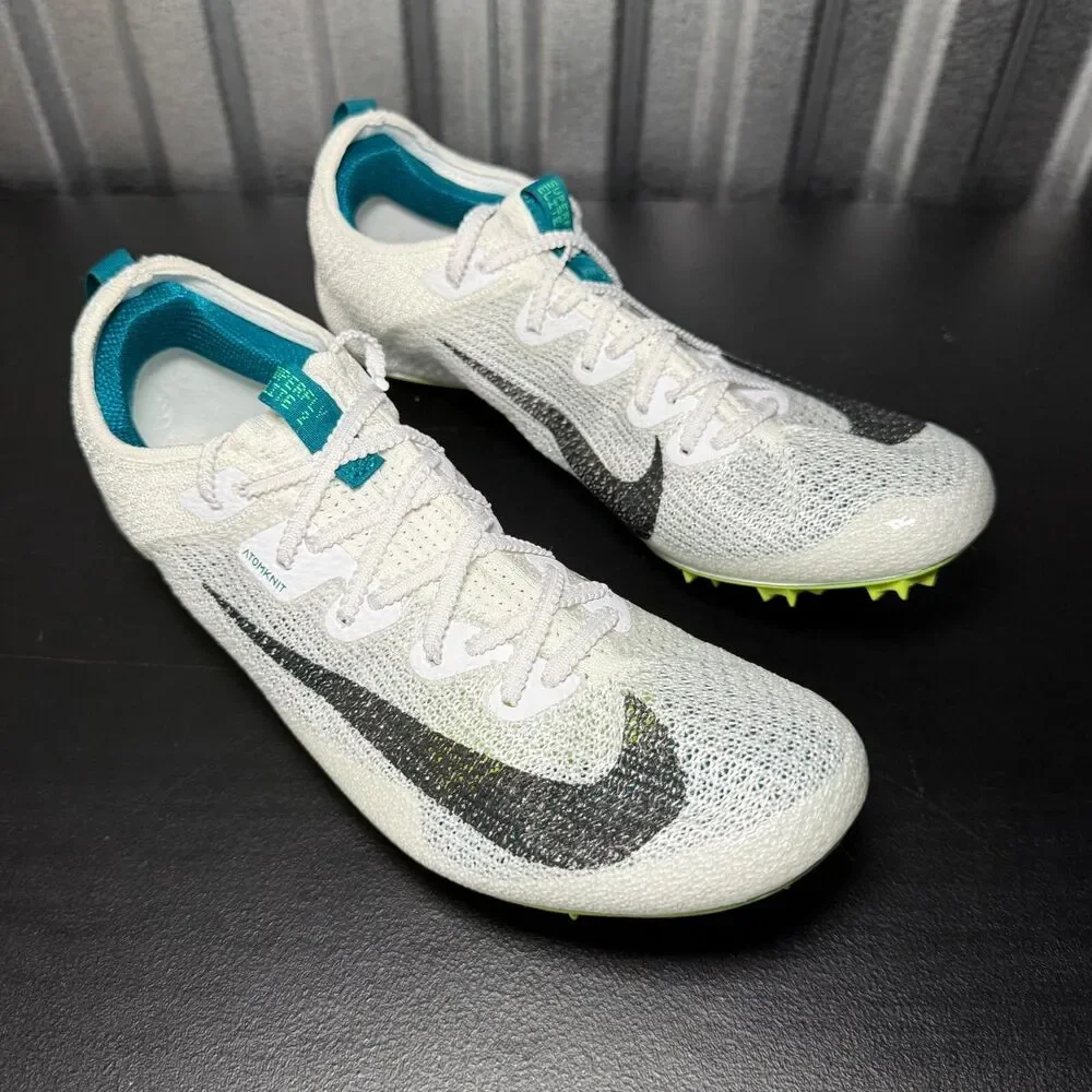 Nike Zoom Superfly Elite 2 Atomknit Sprint Spikes White FZ9662-100 Men's Size 8